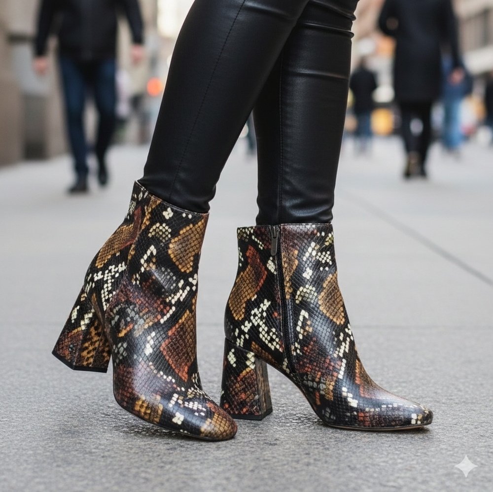 NWOT Circus by Sam Edelman 7 Modern Contemporary Western Mobwife Snakeskin Boots